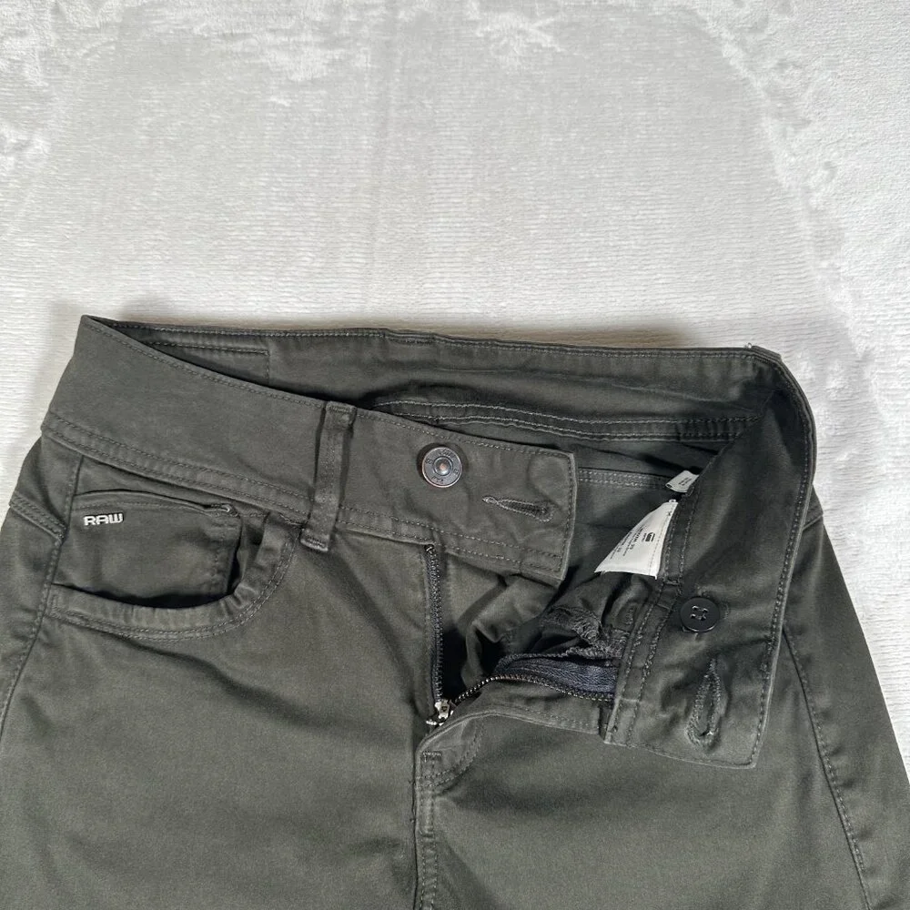 G Star Raw Jeans Women Size W25 L32 Olive Green Skinny 100% Cotton 5-Pockets GUC - Picture 6 of 12